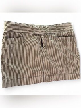 (826-5) American Eagle Hickory Stripe Denim Mini Skirt Blue Cream Size 4 EUC